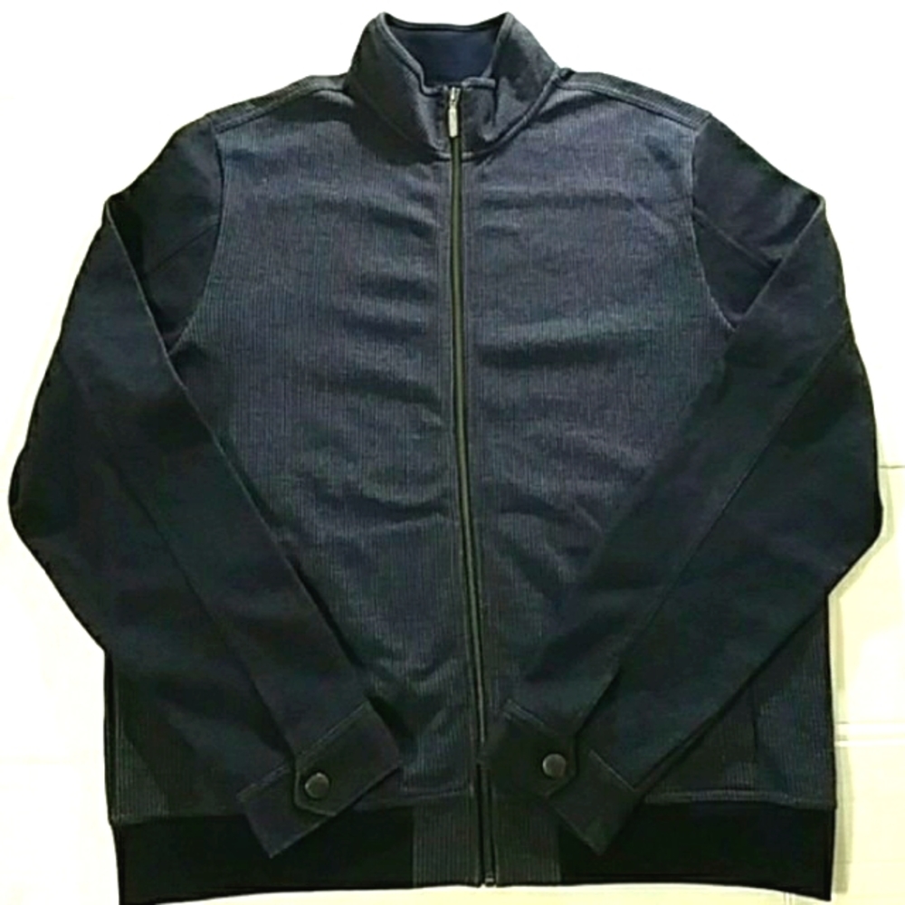 Marc Anthony Men's Zippered Jacket Blue XLarge
